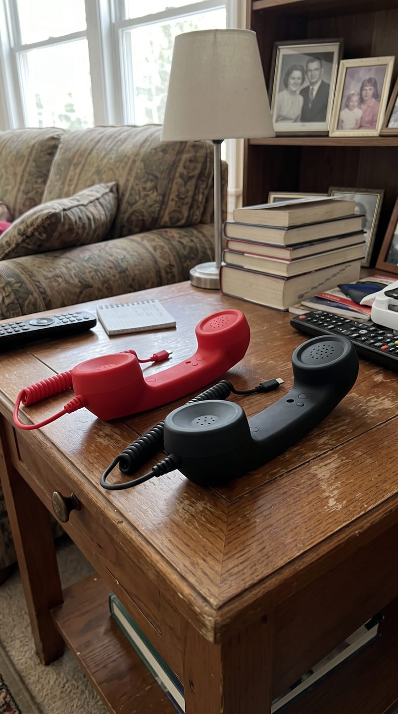 Customer photo review of RewindCall™ – Auricular Retro USB-C para Móvil