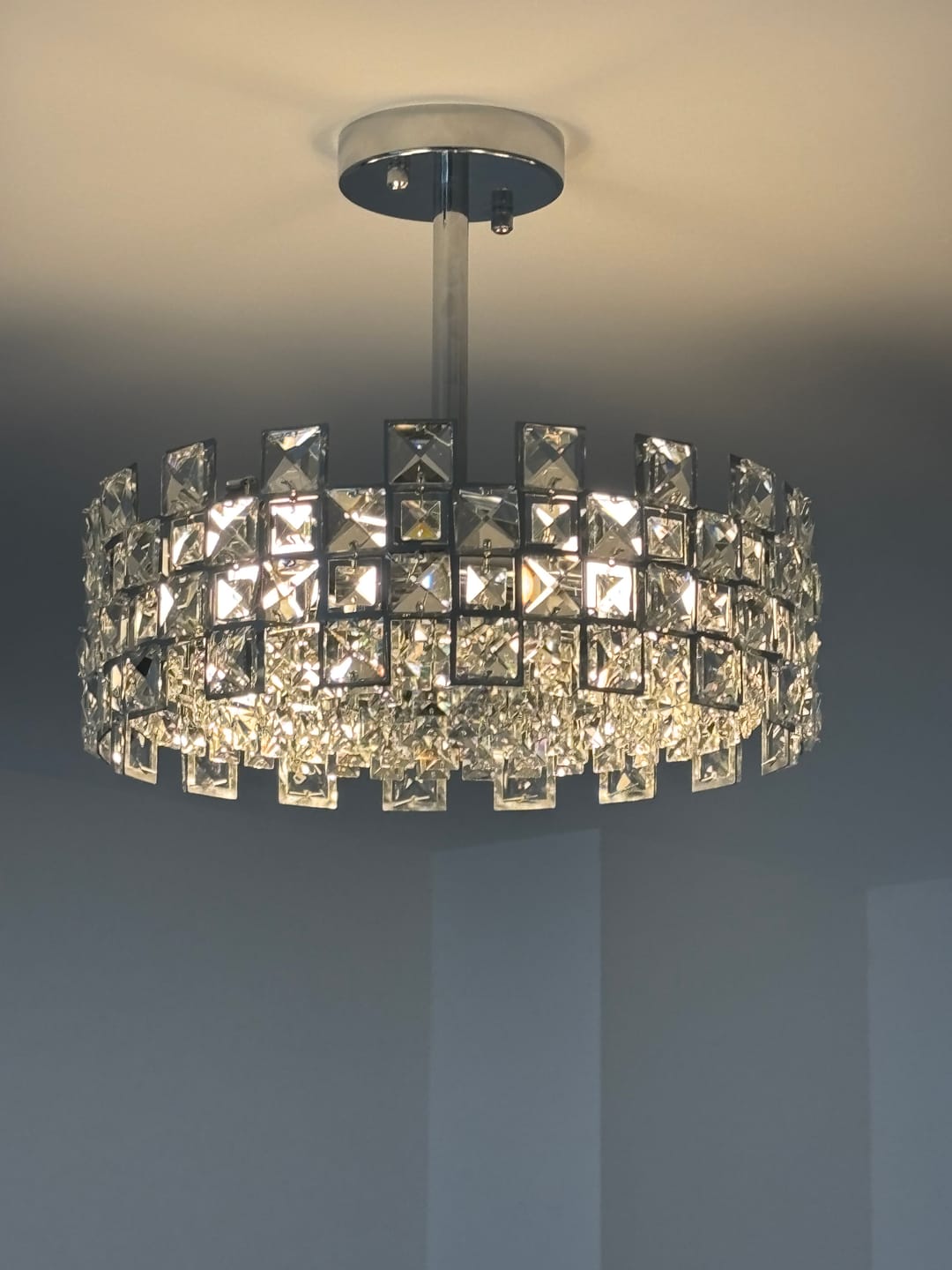 Customer photo review of Crystal Semi Flush Mount