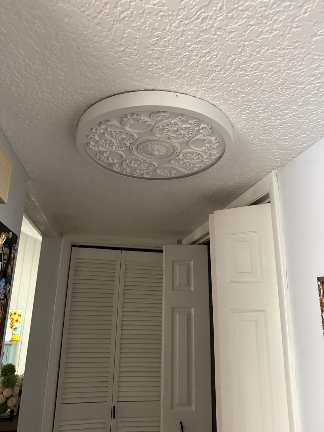 Customer photo review of Decorative French White Medallion LED Flush Mount Light