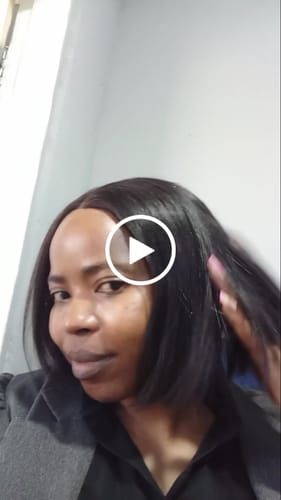 Customer video review of Vietnamese Super Double Drawn Bone Straight 5x5 Glueless Closure 10" Natural Black Wig