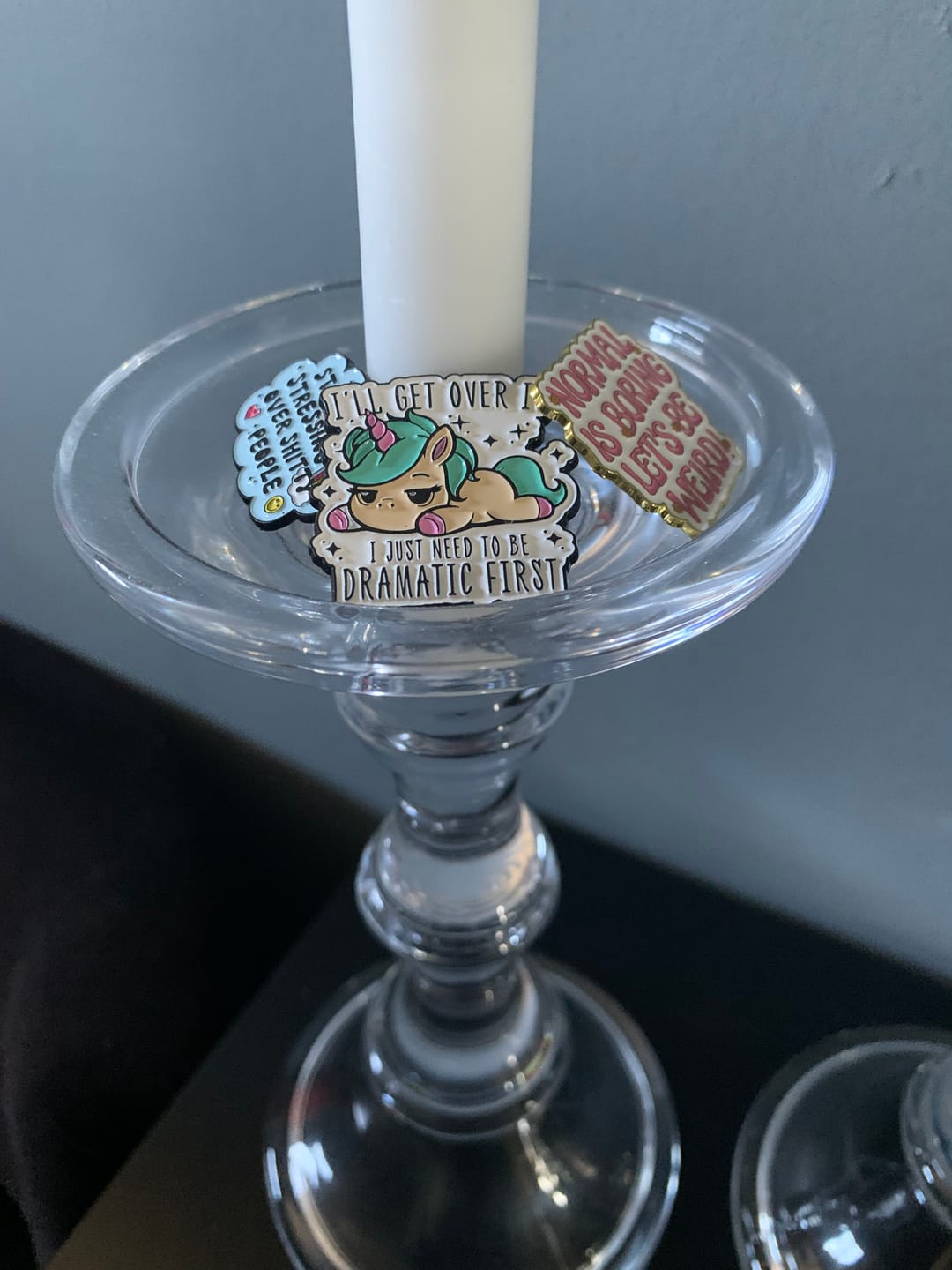 Customer photo review of Pin Unicorn Be dramatic first