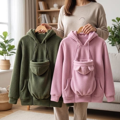 Customer photo review of MamiHoodie™ 2 in 1 Baby-Carrying Sweatshirt