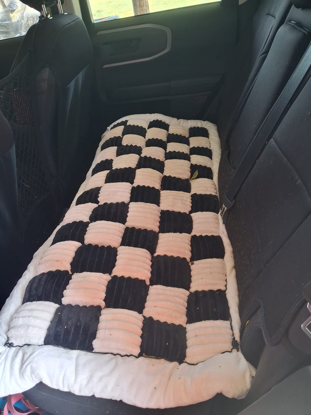 Customer photo review of Plush Backseat Dog Bed (Made For The Hard Bottom Car Seat Cover)