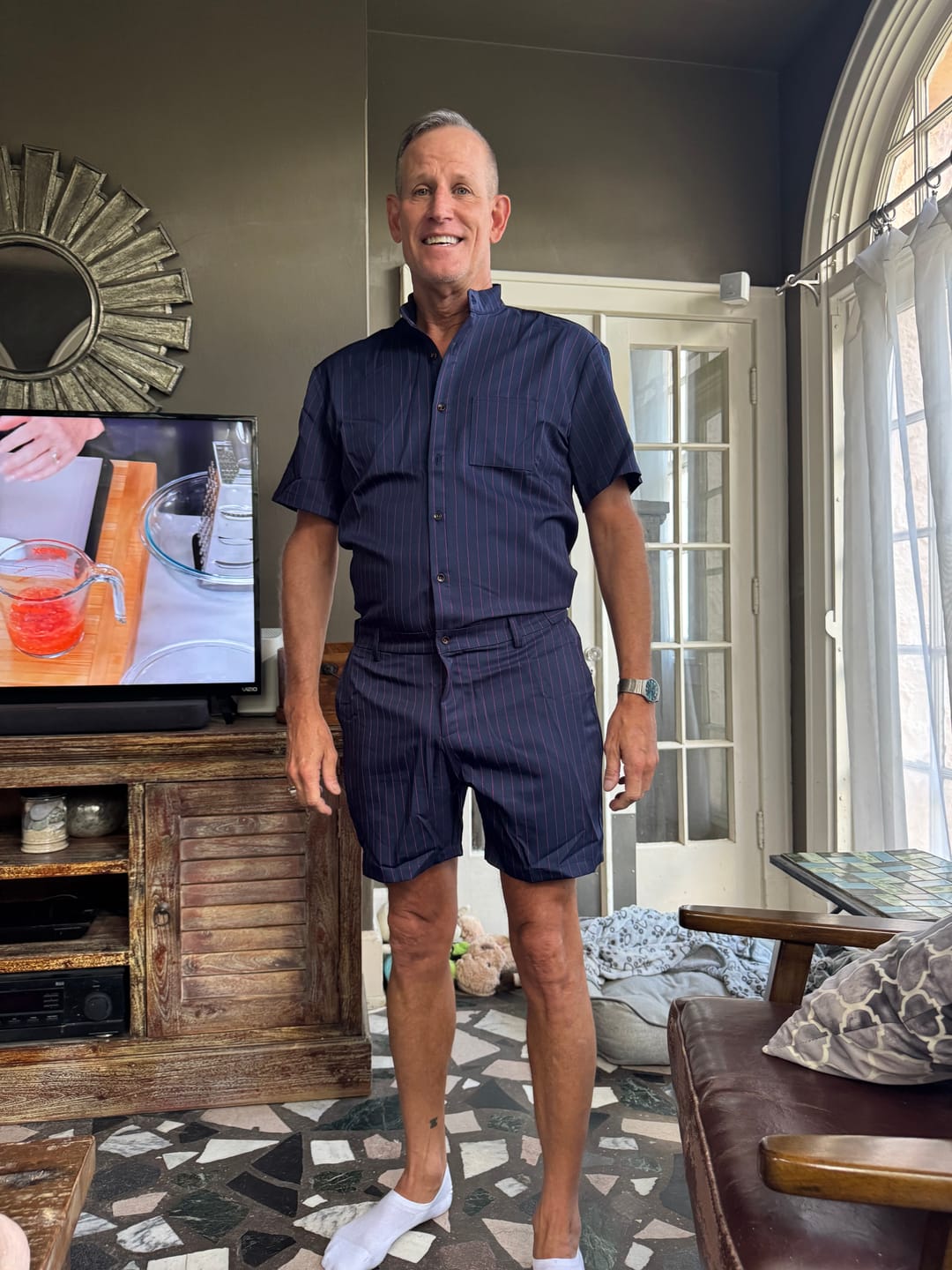 Customer photo review of Navy Chateaux Romper