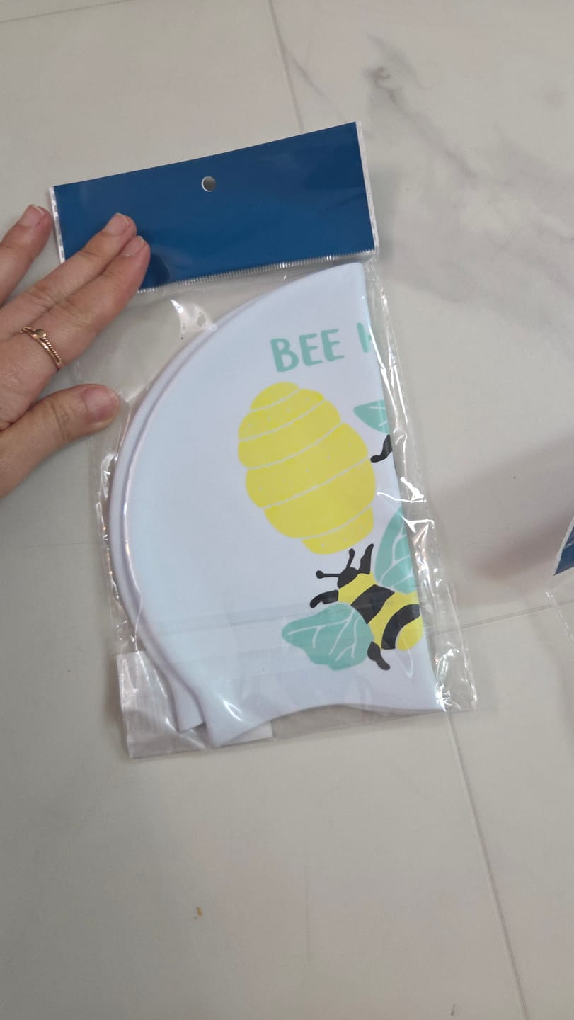 Customer photo review of JAYD Swim Cap - Bee Happy