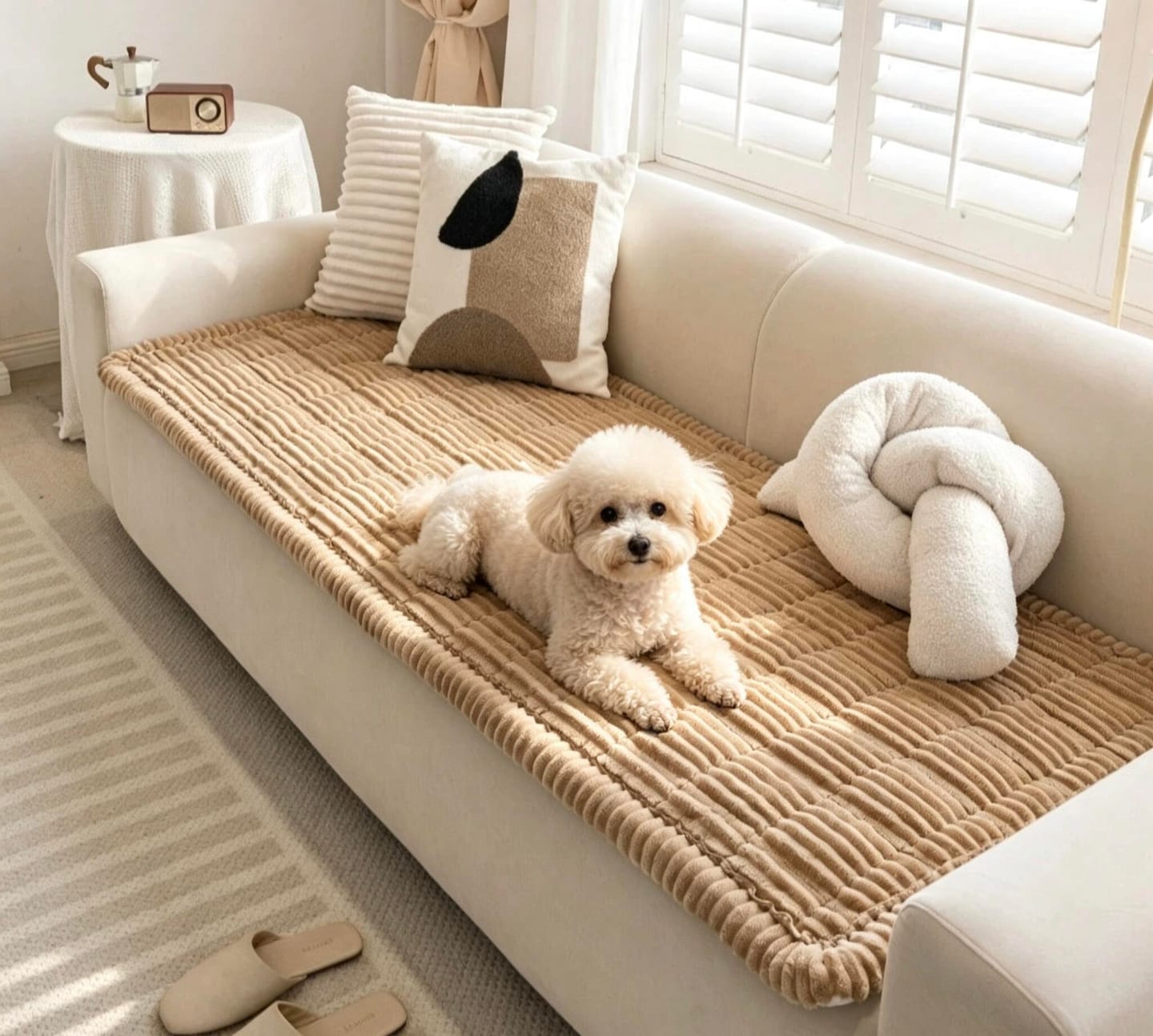 Customer photo review of CozyShield™ Waterproof Flannel Sofa Mat