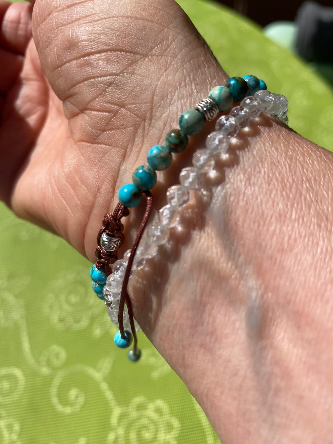 Customer photo review of Tibetisches Energie Armband - Blauer Jaspis