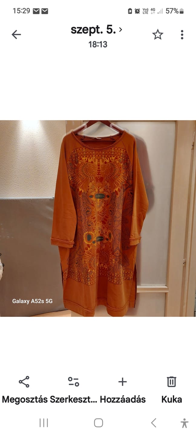 Customer photo review of Plus Size Women Autumn Ethnic Tribal Print O-Neck Loose Cotton Dress