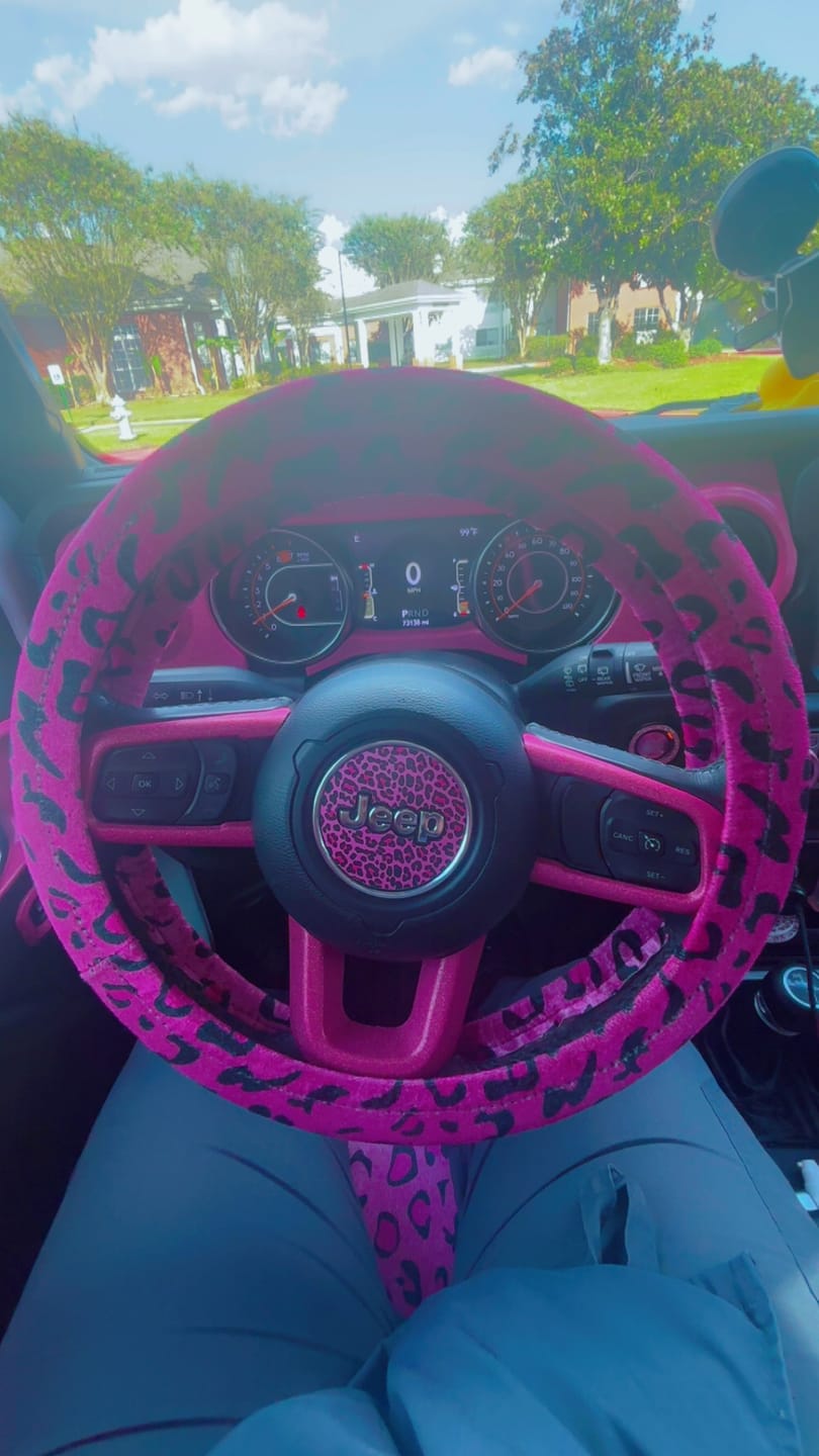 Customer photo review of Animal Print Steering Wheel Decal for Jeep