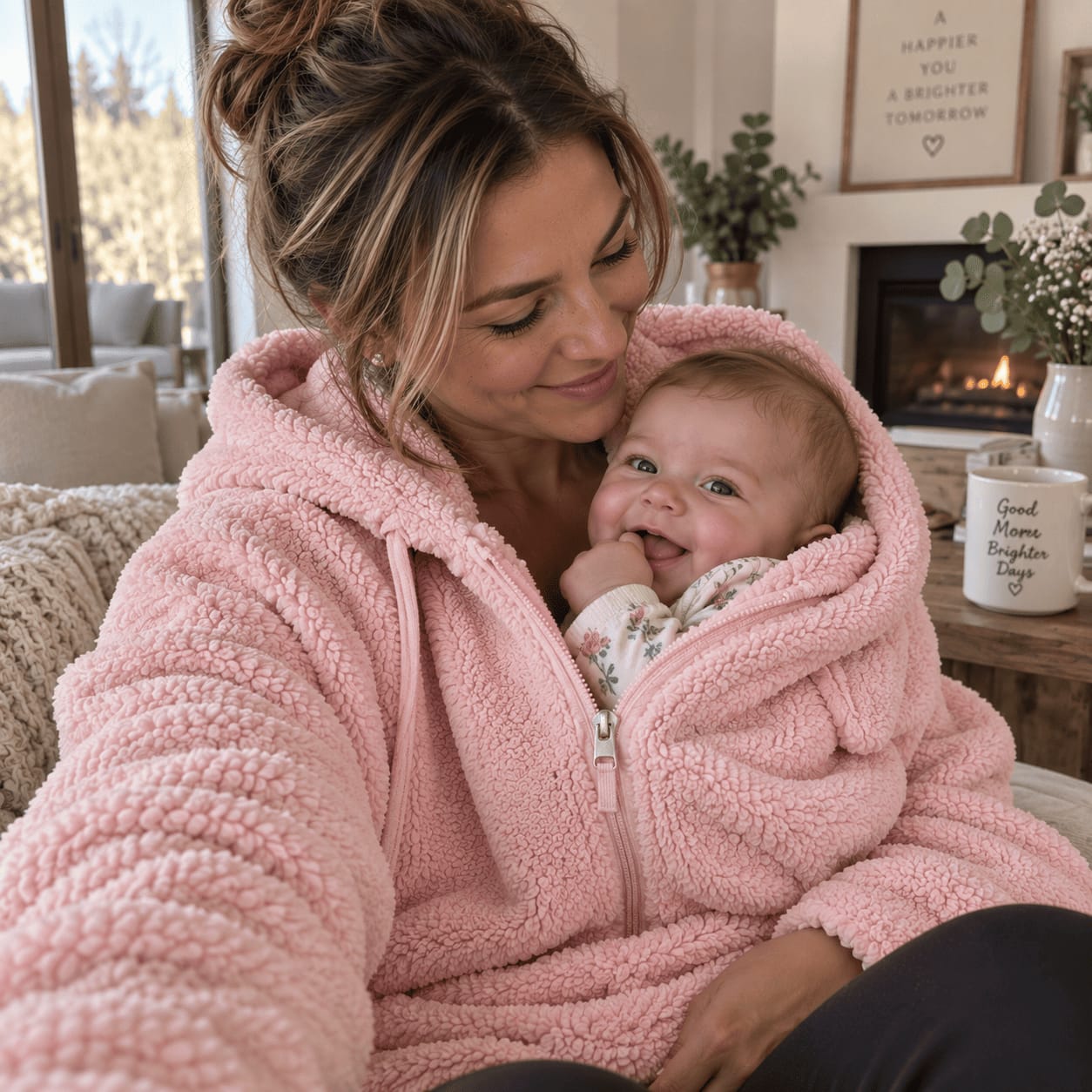 Customer photo review of MamiHoodie™ 2 in 1 Baby-Carrying Sweatshirt