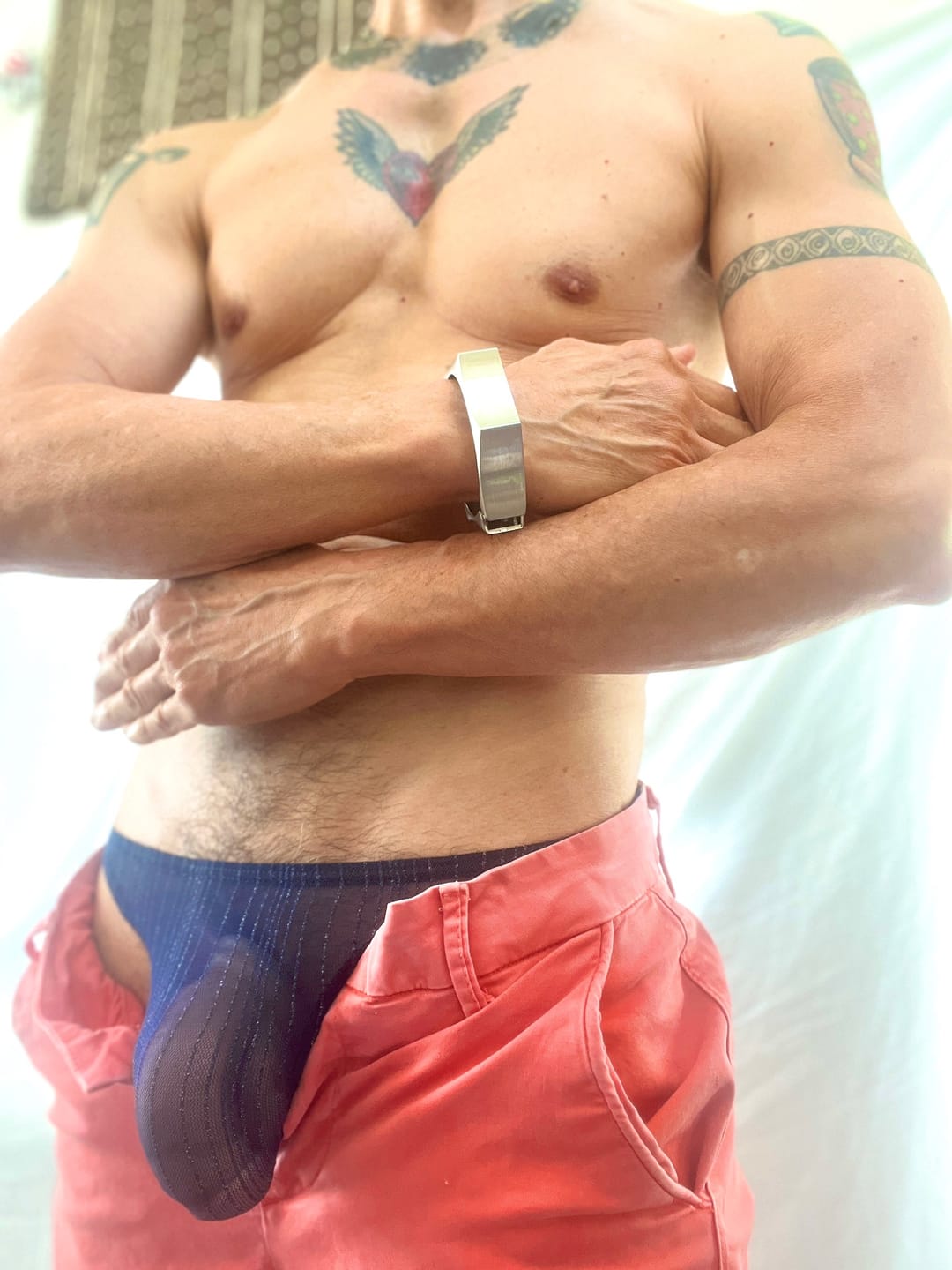 Customer photo review of Men’s Glitter Mesh Sheer Brief