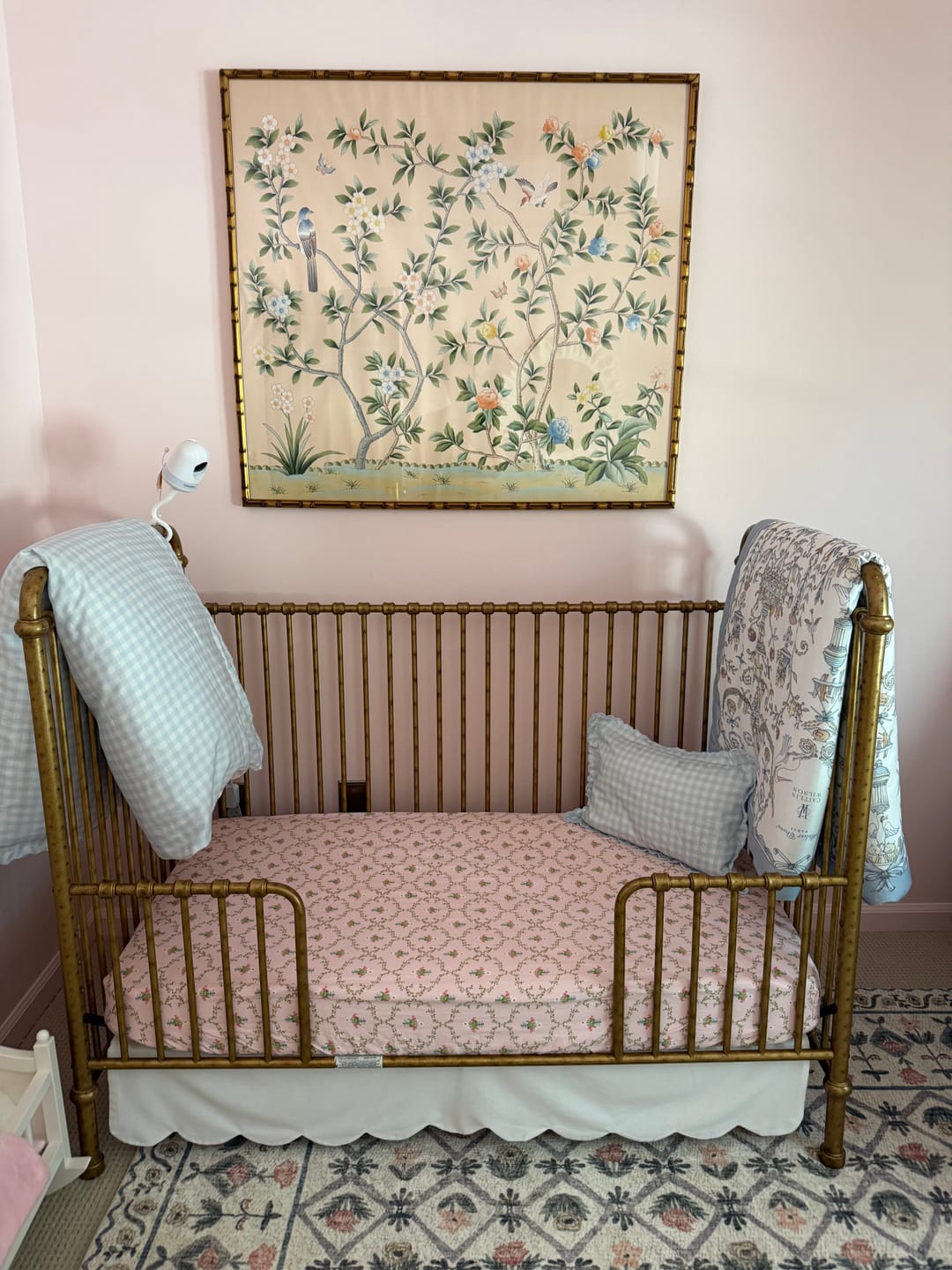 Customer photo review of Picnic Gingham Toddler Duvet - Blue