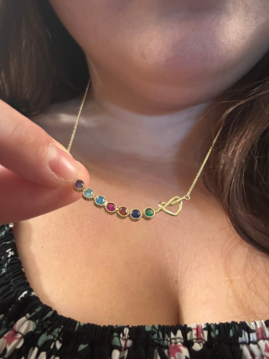Customer photo review of Ties of Heart Birthstone Necklace