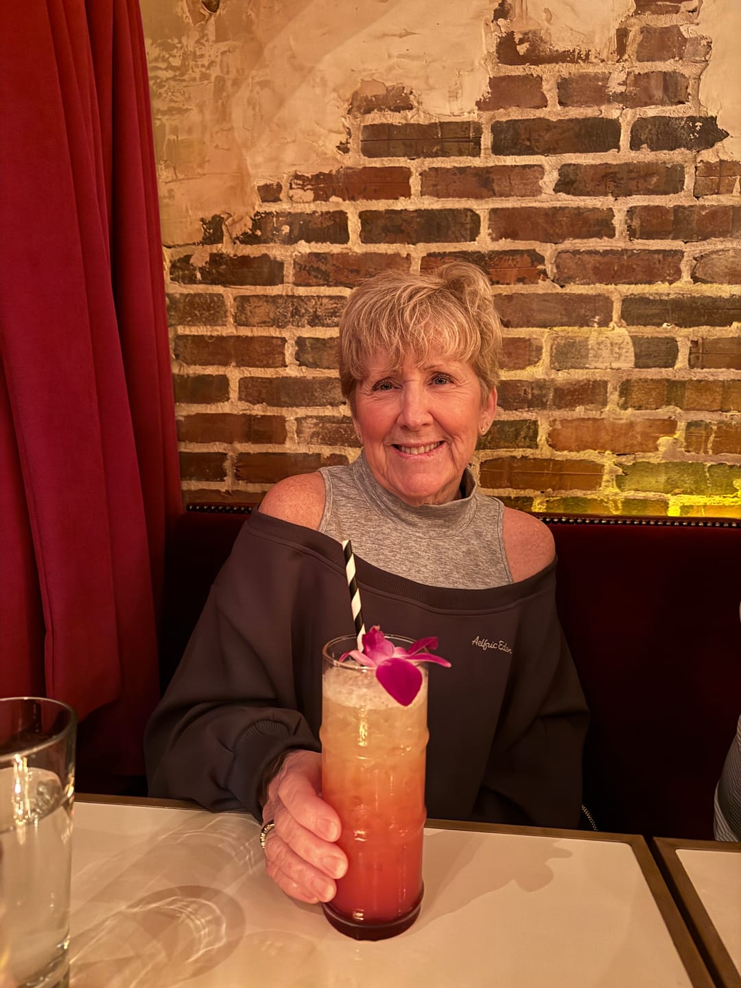 Customer photo review of Aelfric Eden Boxy Layered Off-The-Shoulder Sweatshirt