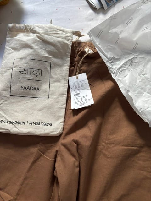 Customer photo review of Women Coffee Brown Airy Linen Wide Leg Pant