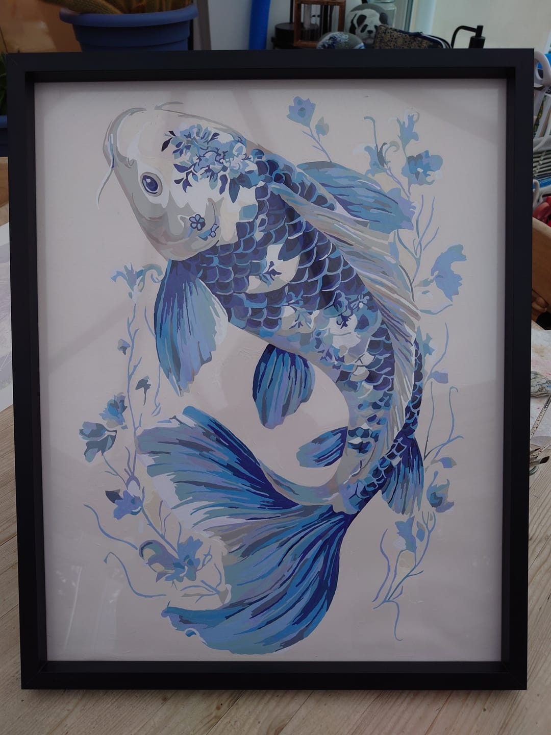 Customer photo review of Porcelain Koi | Paint by Number