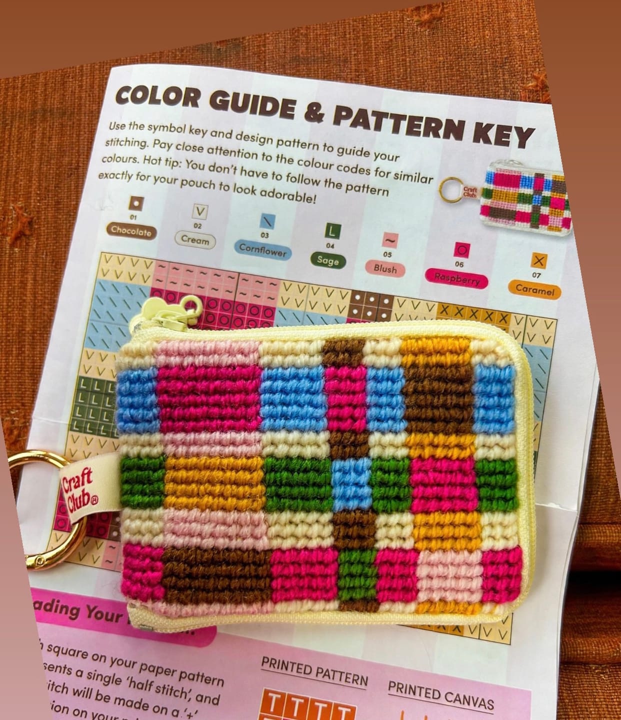 Customer photo review of CURIOUS CRAFTER - Needlepoint Taster Pouch Kit