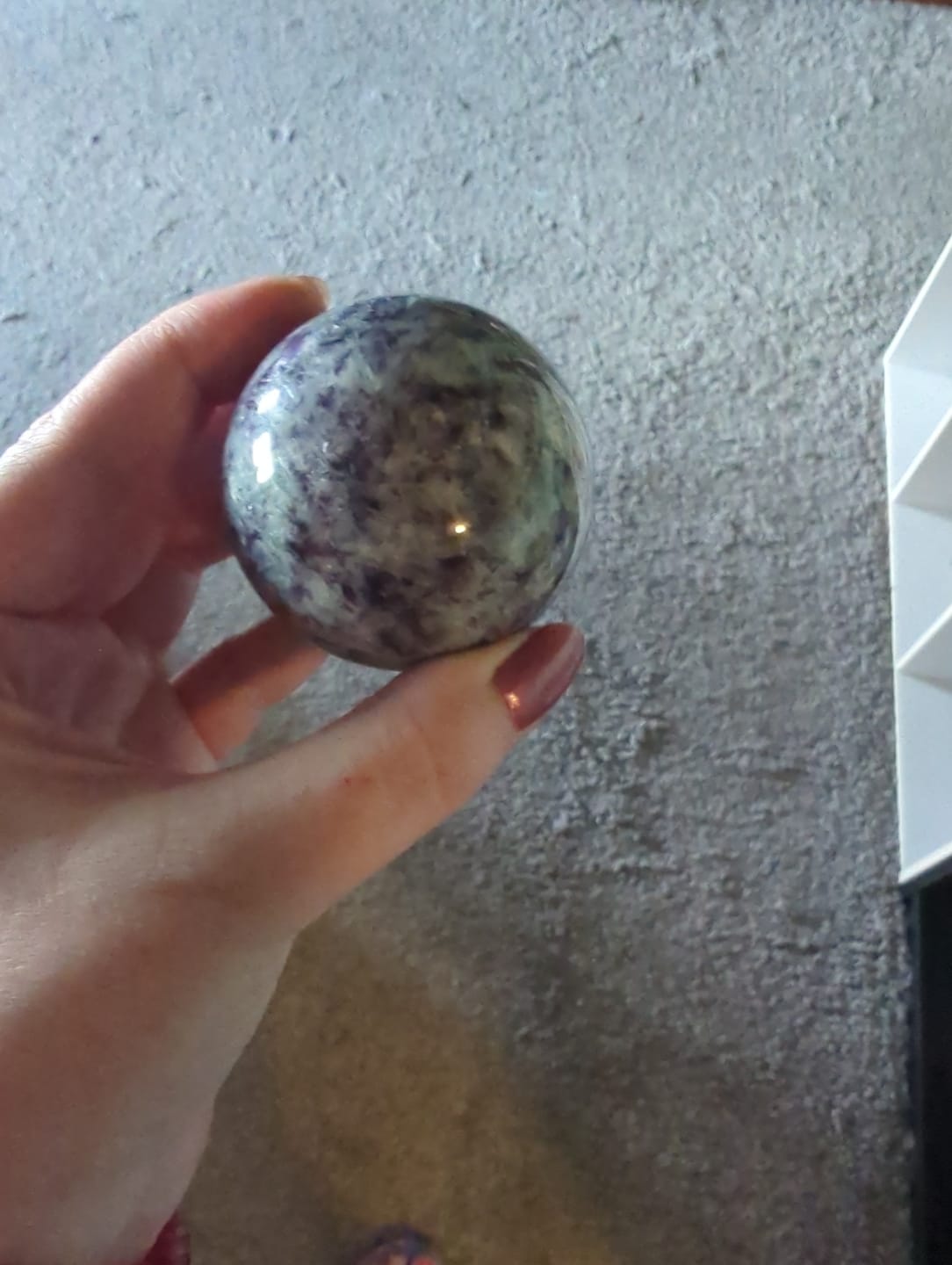 Customer photo review of Natural Crystal Lepidolite Sphere
