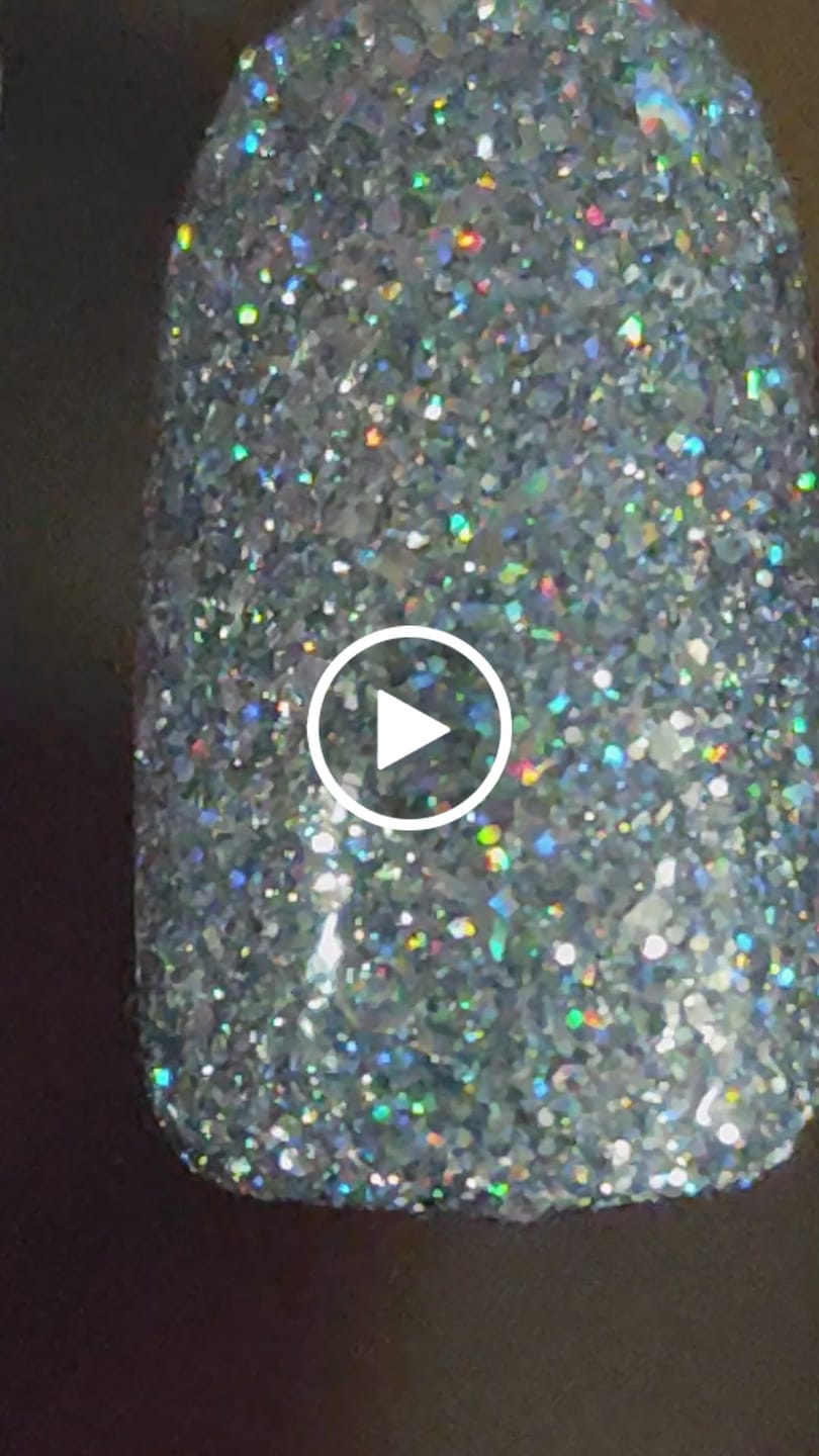 Customer video review of 2x2 Glitter Holo Shards (Flakes) Holographic Pigment Silver Glitter Solvent Resistant SLG001
