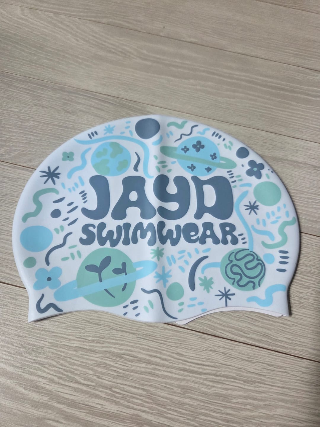 Customer photo review of JAYD Swim Cap - Lost In Space