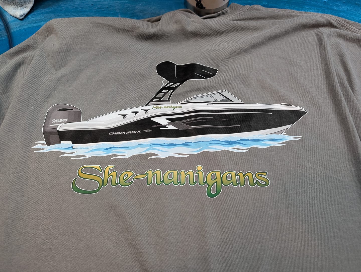 Customer photo review of Custom Boat T-Shirts - 100% Cotton (No Pocket)