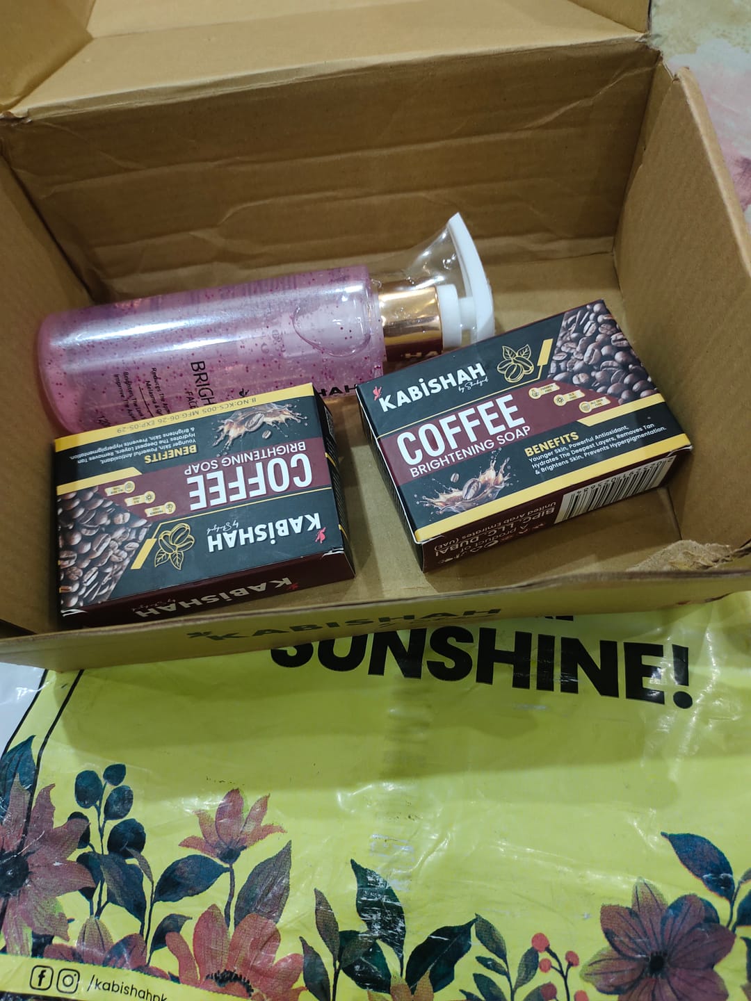 Customer photo review of Coffee Brightening Soap Double Pack
