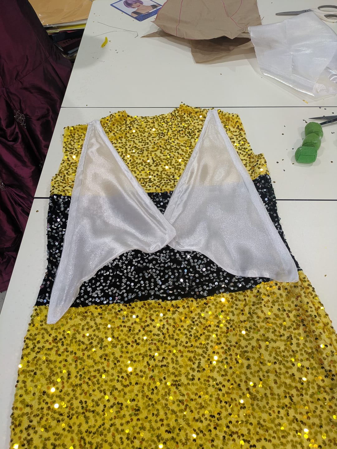 Customer photo review of Yellow Sequins Velvet