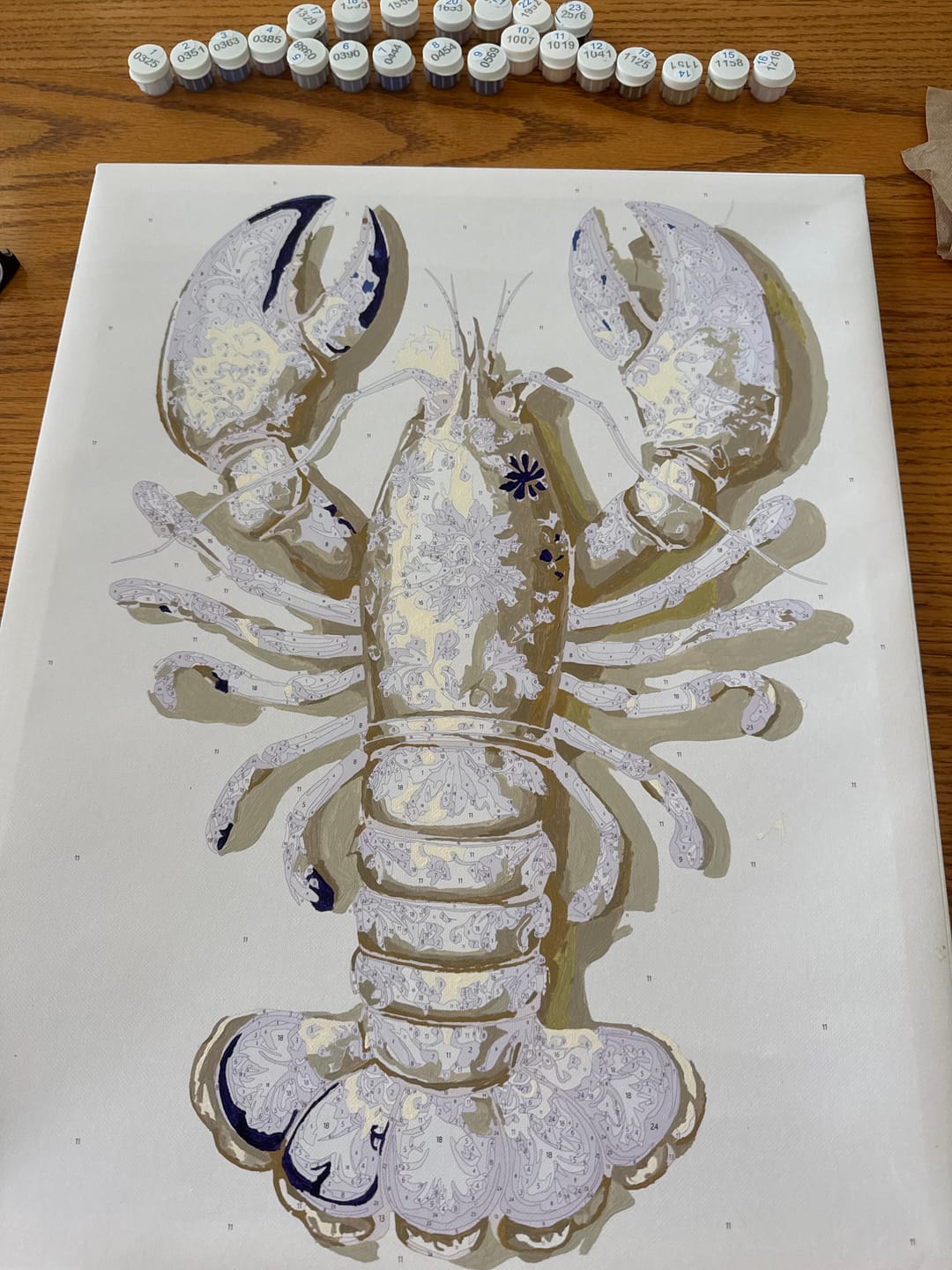 Customer photo review of Delft Lobster | Paint by Number