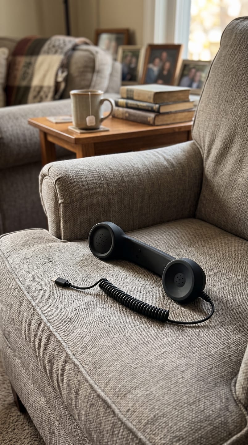 Customer photo review of RewindCall™ – Auricular Retro USB-C para Móvil