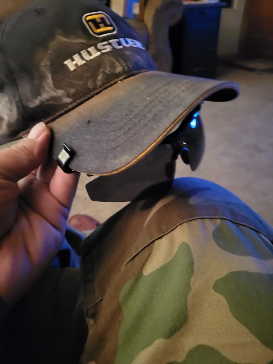Customer photo review of Clip-to-Cap Sunglasses