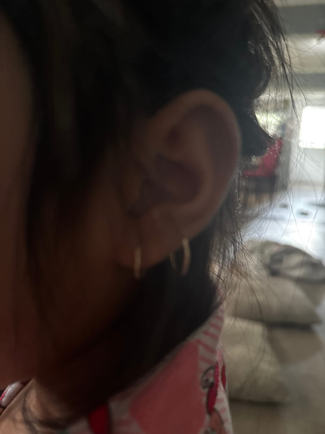 Customer photo review of Bundle SET! 14k Gold Round Endless Hoop Earrings