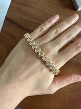 Customer photo review of Dahlia 14K Gold Plated Paperclip & Watch Strap Bracelet