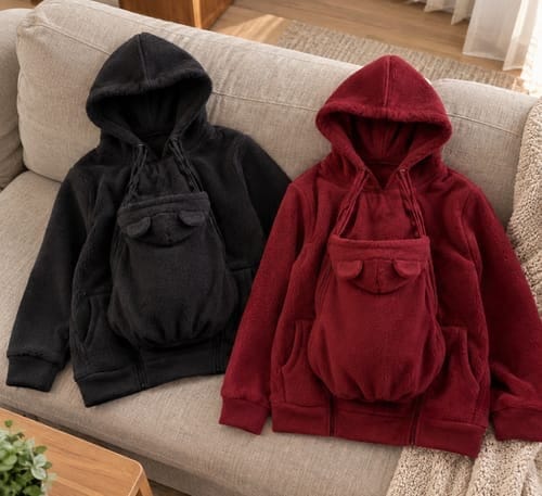 Customer photo review of MamiHoodie™ 2 in 1 Baby-Carrying Sweatshirt