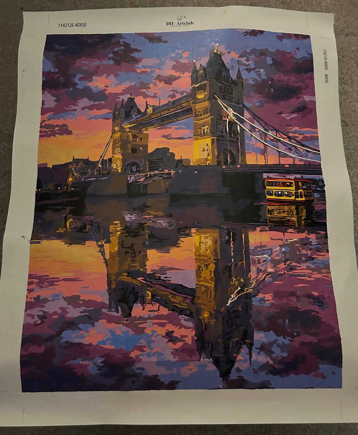 Customer photo review of Tower Bridge reflection | Paint by Number