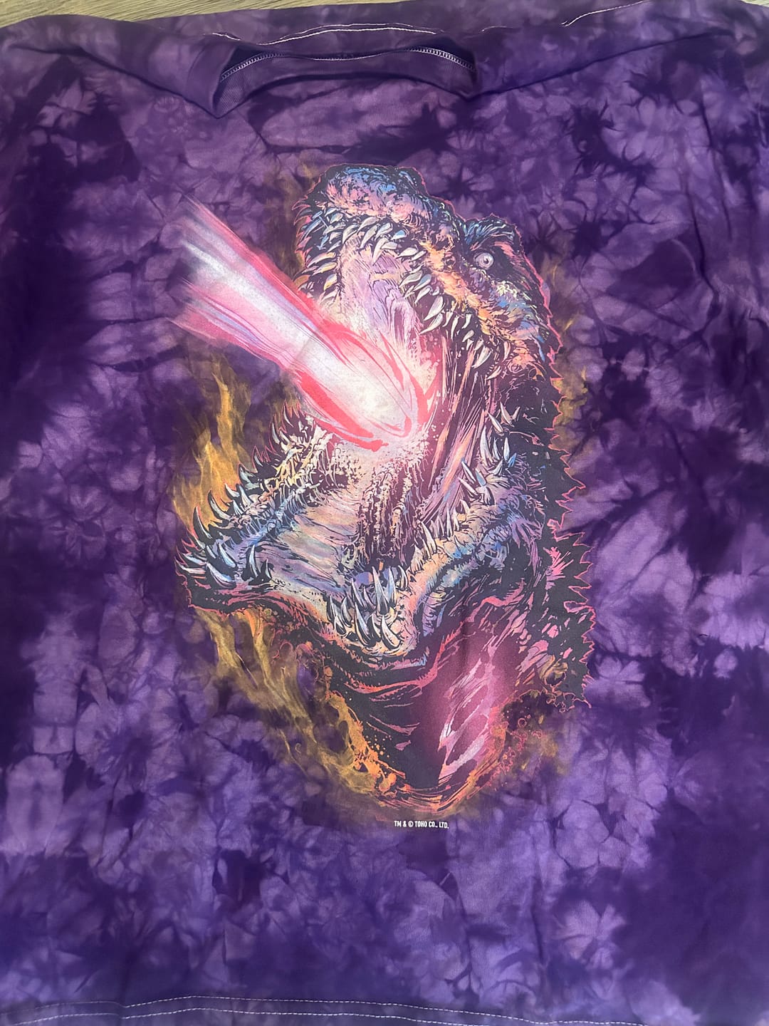 Customer photo review of SHIN GODZILLA: WHO WILL KNOW - T-SHIRT (PURPLE ENERGY TIE DYE)