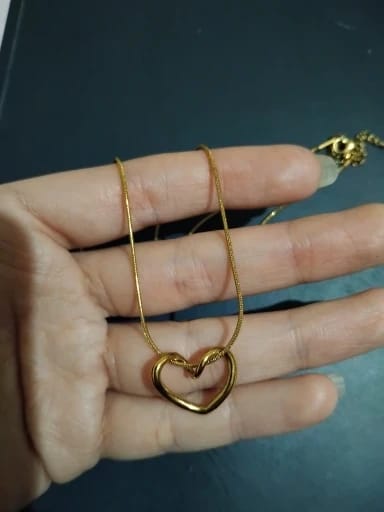 Customer photo review of 18K Elegant Heart-Shaped Pendant Necklace for Girls