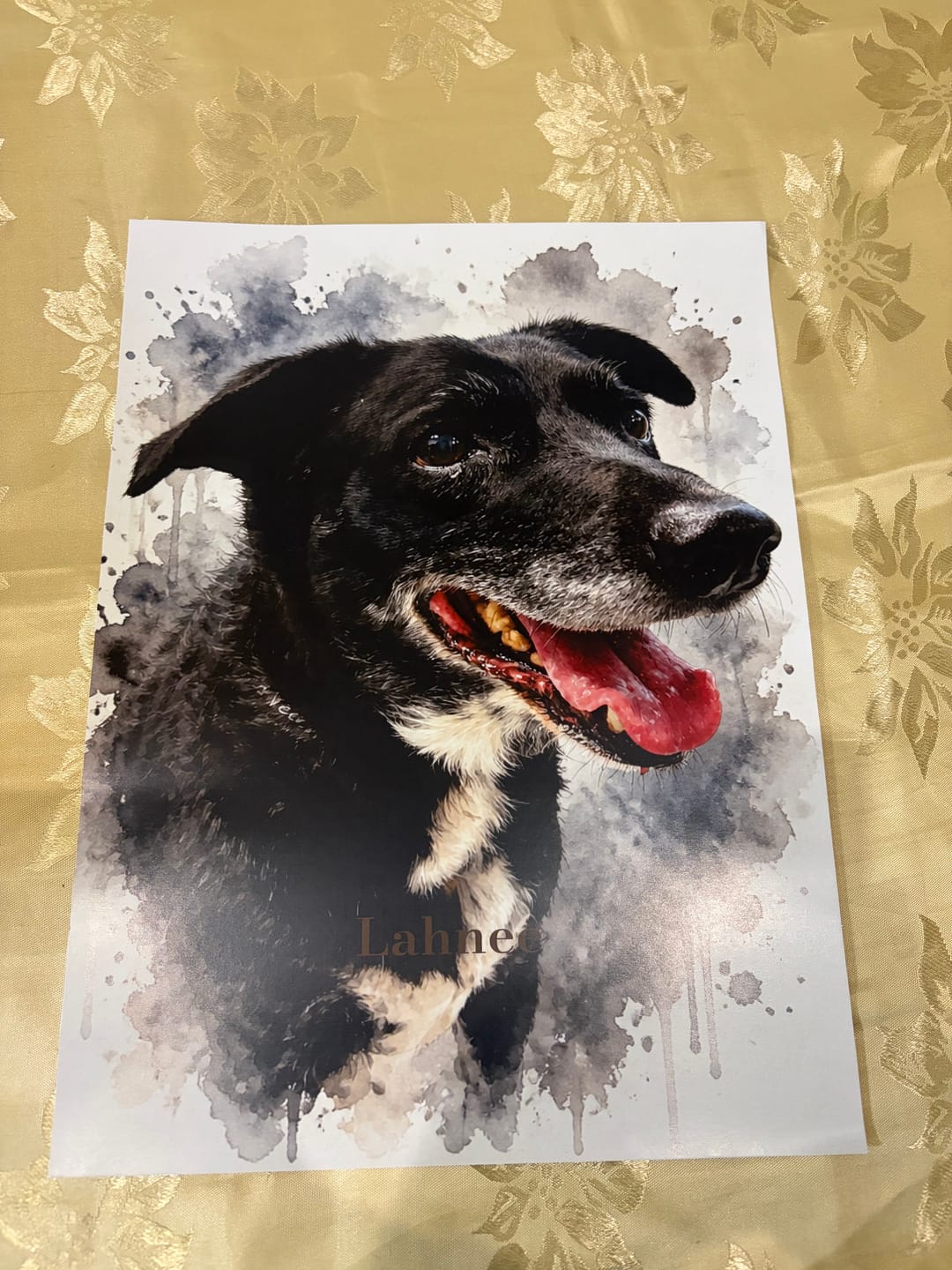 Customer photo review of Personalised Poster - Watercolour Realistic Portrait