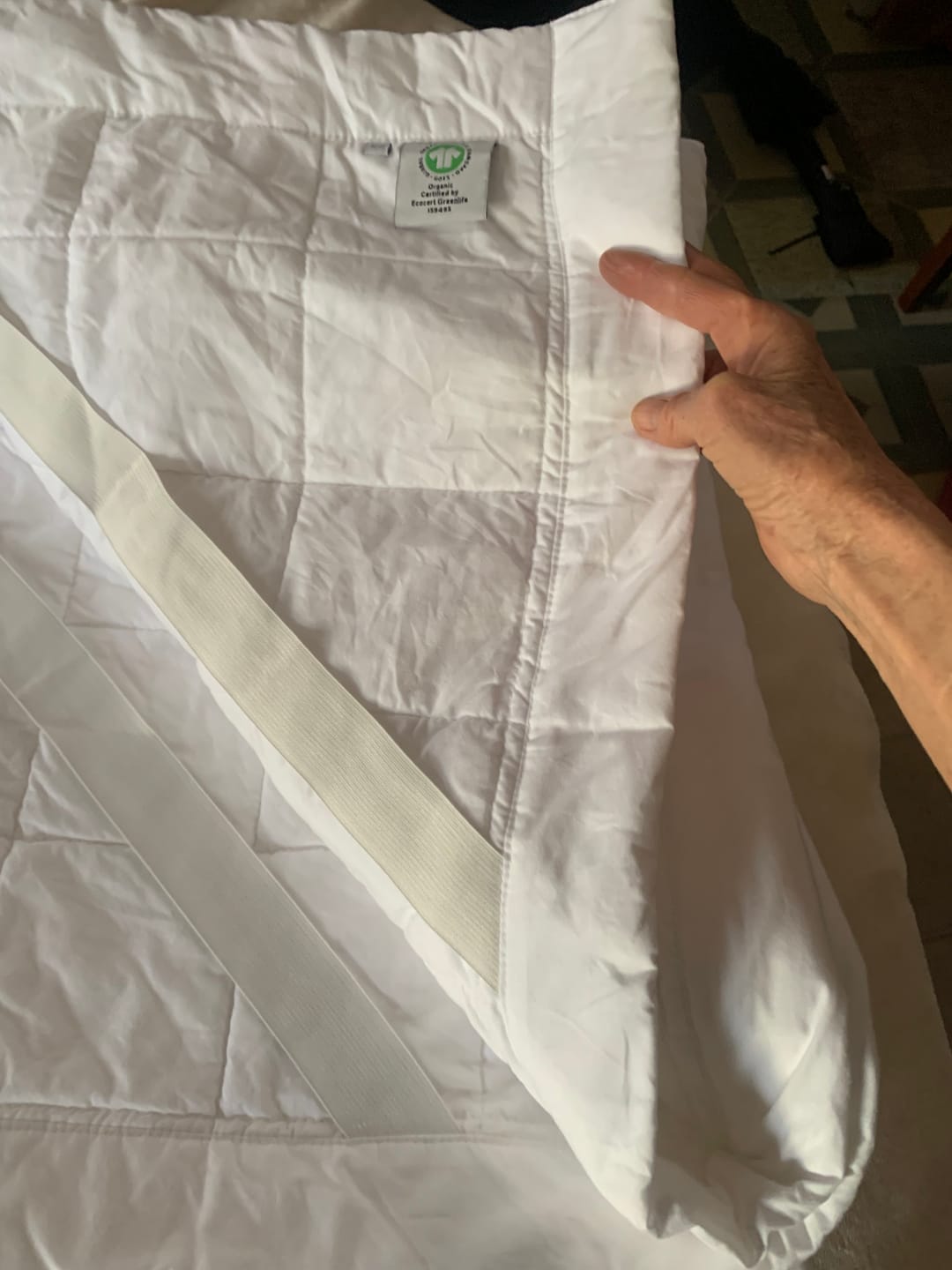 Customer photo review of GOTS Certified Organic Cotton Quilted Mattress Protectors