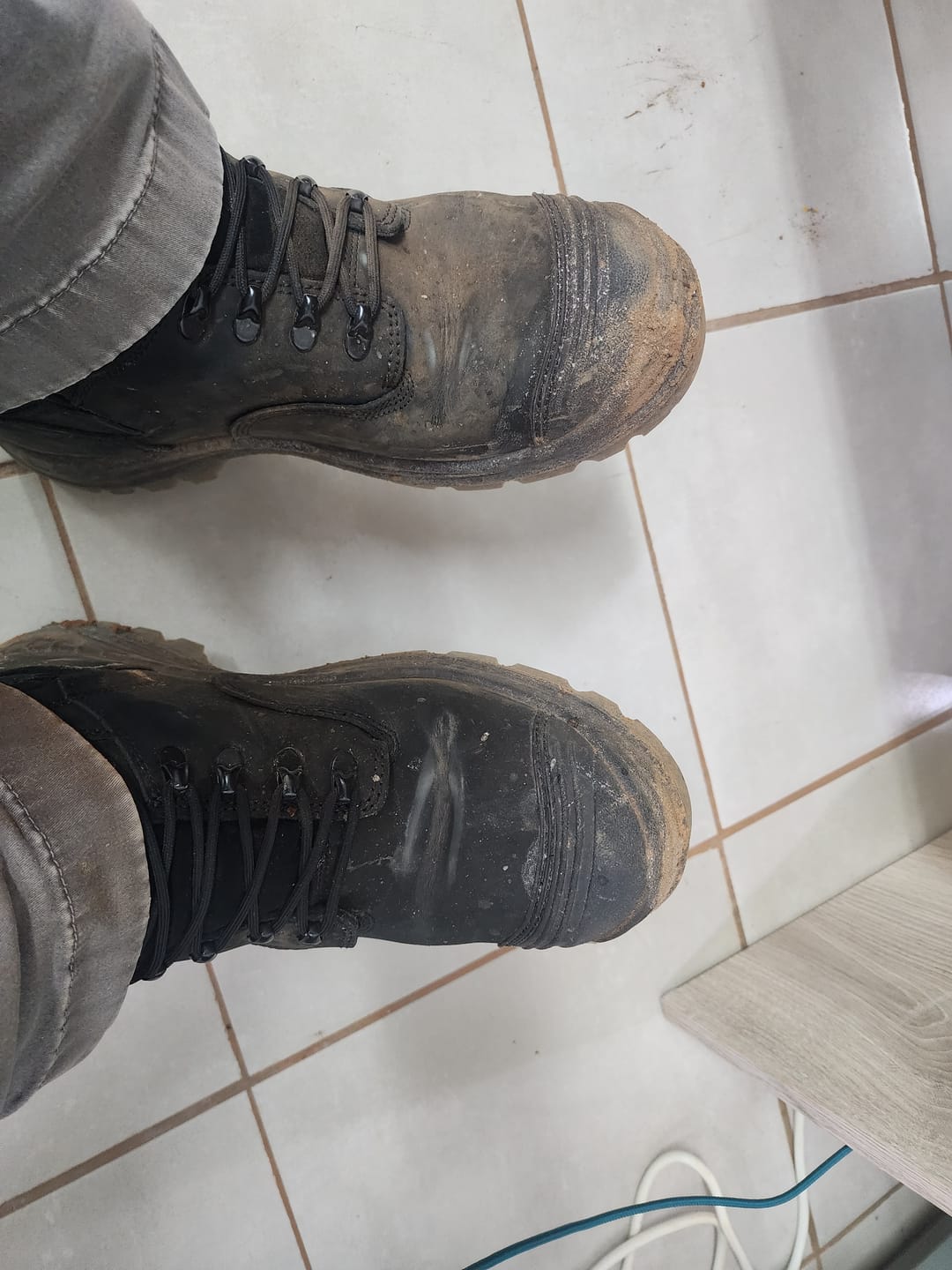 Customer photo review of Brawn Safety Work Boots Black