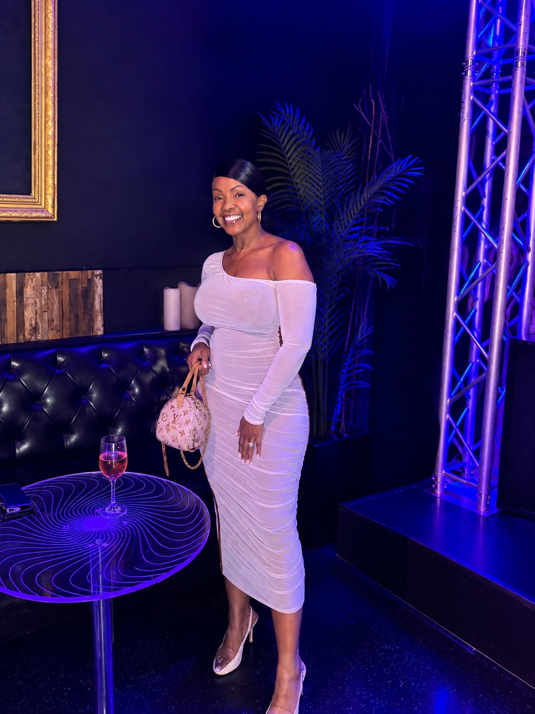 Customer photo review of Ivory Hourglass Midi Dress