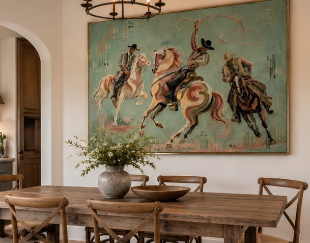 Customer photo review of Sage Stampede-Three Cowboy Riders Painting