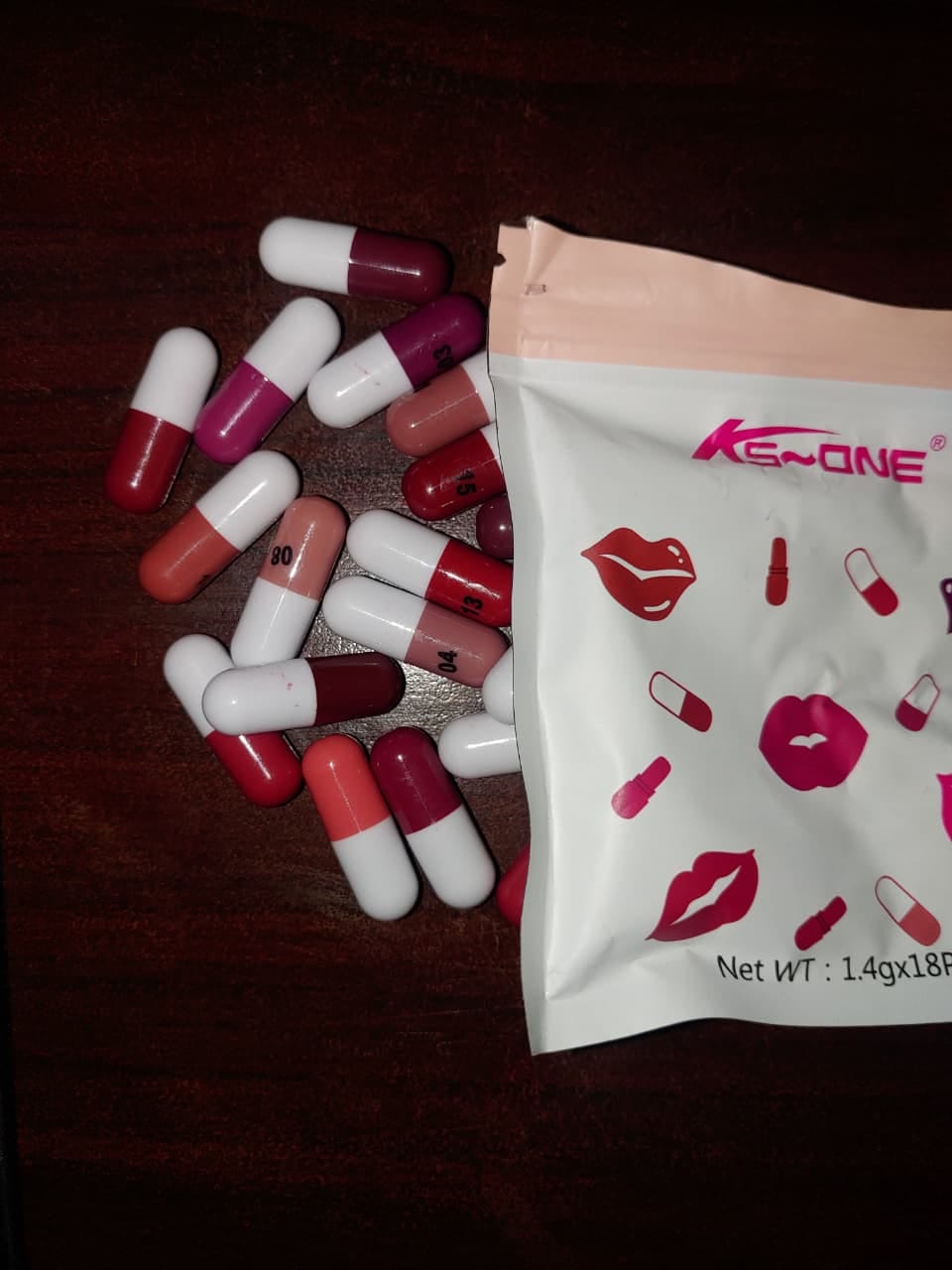 Customer photo review of 18 Colors Capsule Lipstick Set Matte