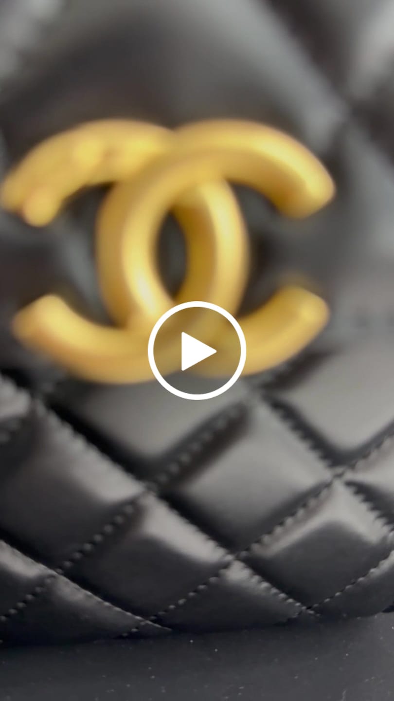 Customer video review of Chanel Phone Chain Bag Black Gold Calfskin
