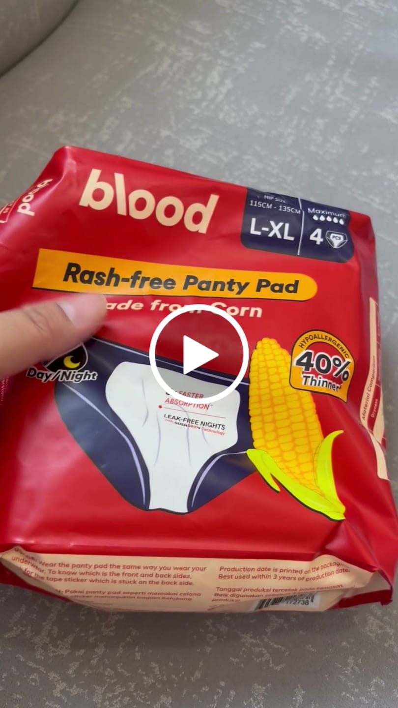 Customer video review of Blood Overnight Panty Pad, 50cm (L-XL |4pcs)