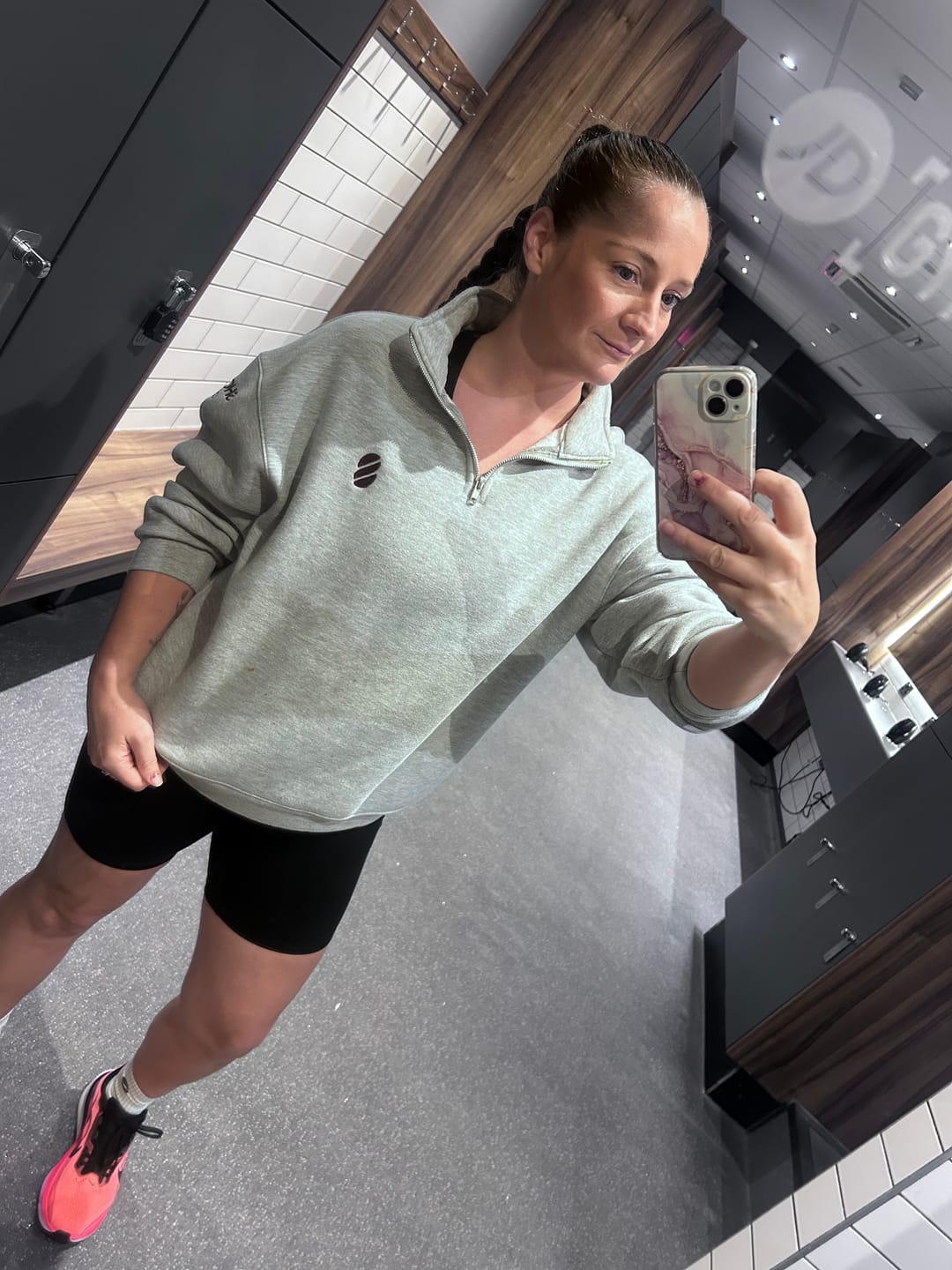 Customer photo review of Funnel Neck Half Zip - Grey Marl
