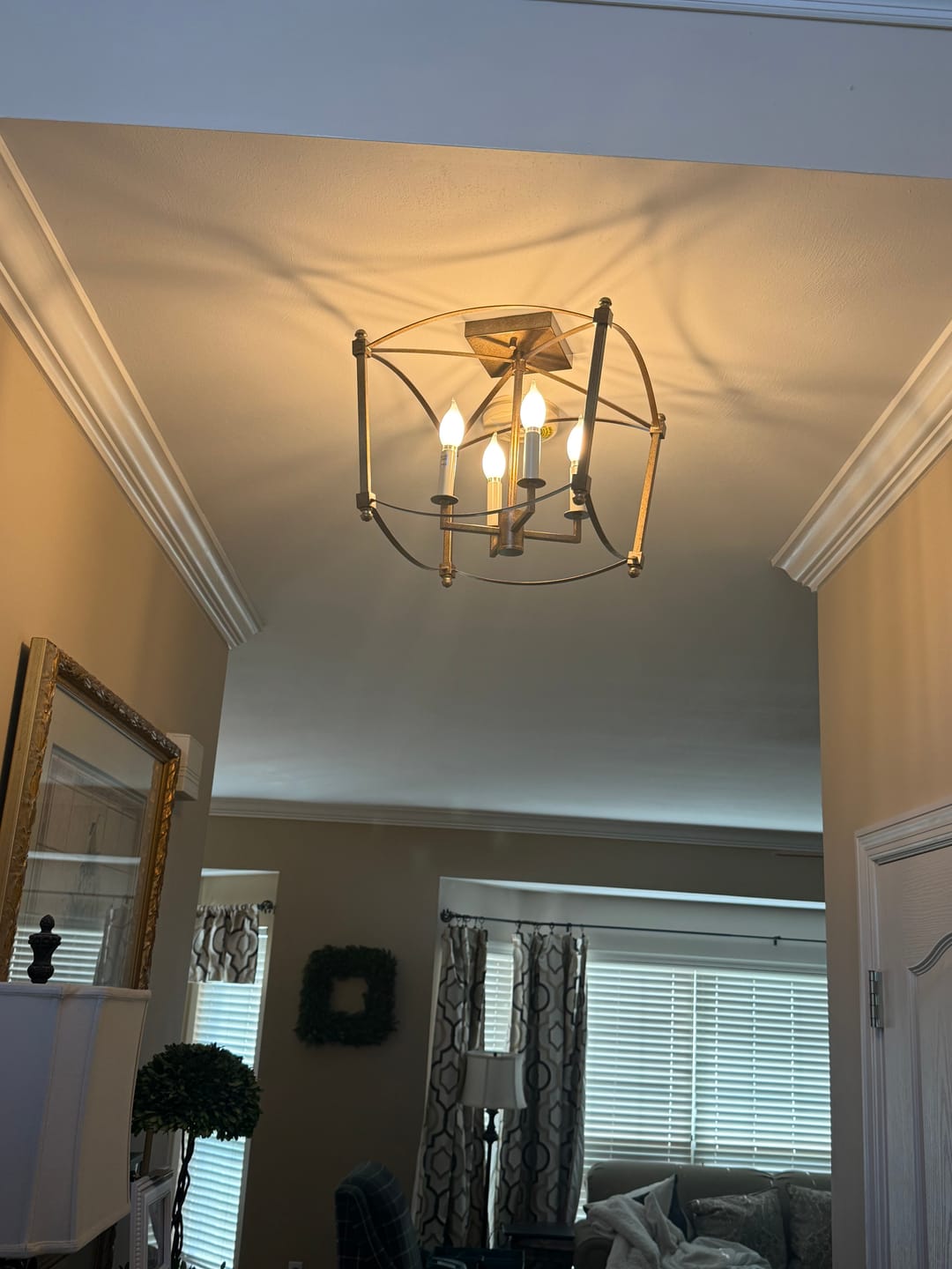 Customer photo review of 4-light French Antique Candle Style Lantern Semi Flush