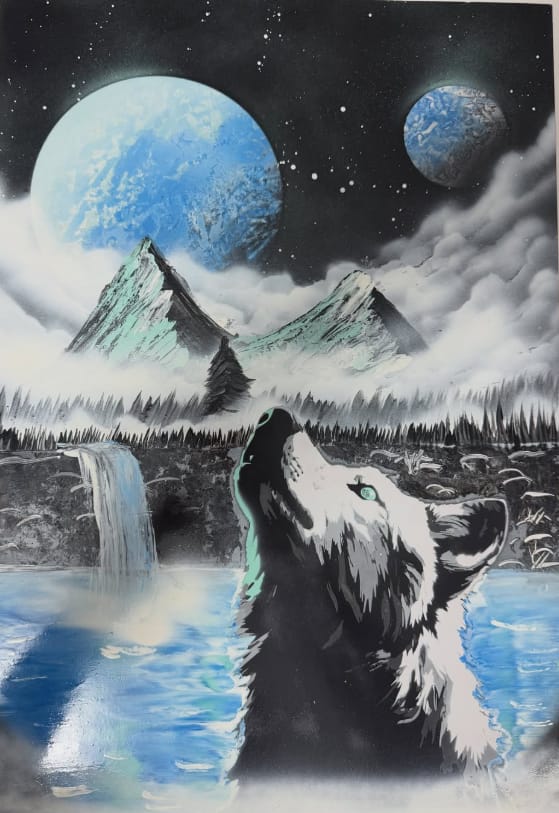 Customer photo review of Easy Greyscale Lion Stencil Files - Digital Download