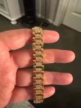 Customer photo review of Dahlia 14K Gold Plated Paperclip & Watch Strap Bracelet