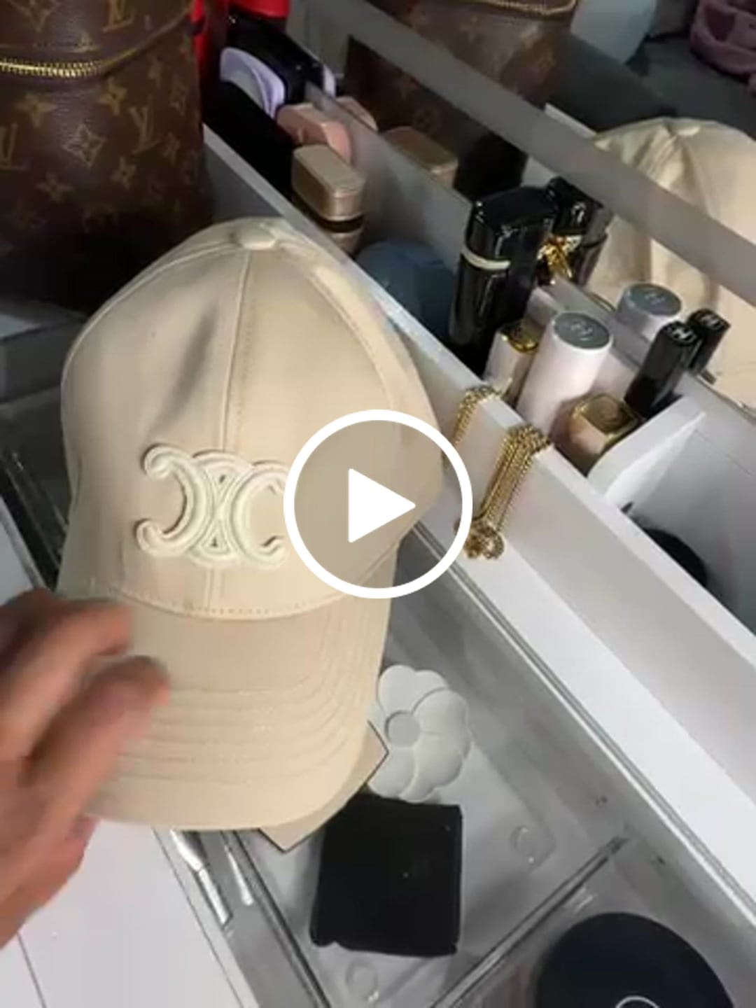 Customer video review of Celine Cap Beige Cotton
