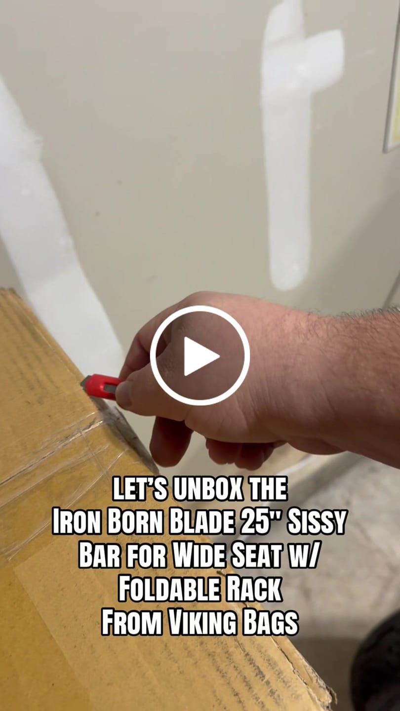 Customer video review of Iron Born Blade 25" Sissy Bar for Wide Seat w/ Foldable Rack for Harley Softail Standard FXST Matte Black